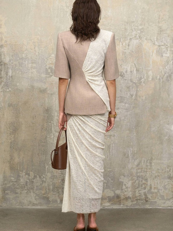 Ruched Draped skirt set