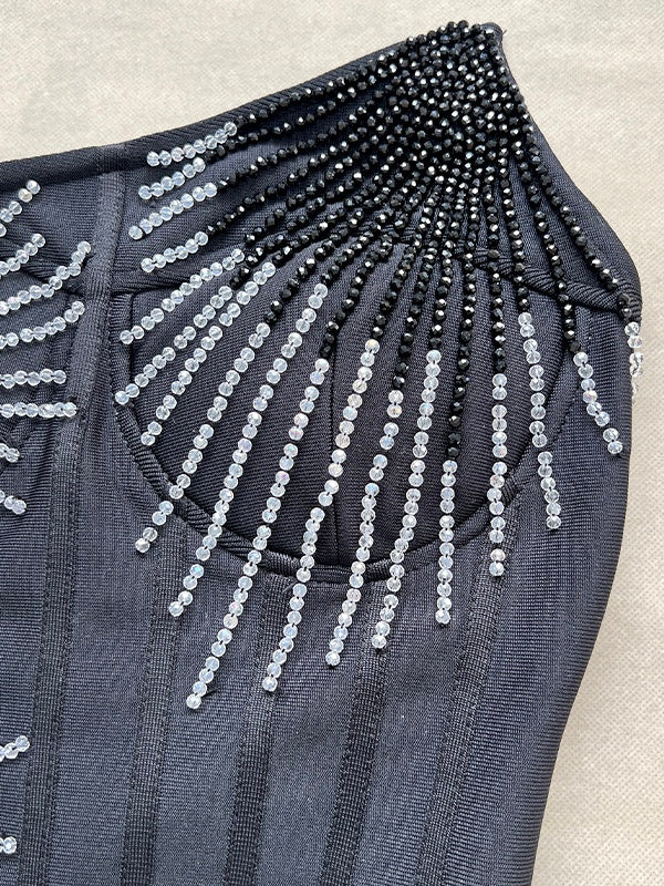 Midnight Starburst Crystal Dress black