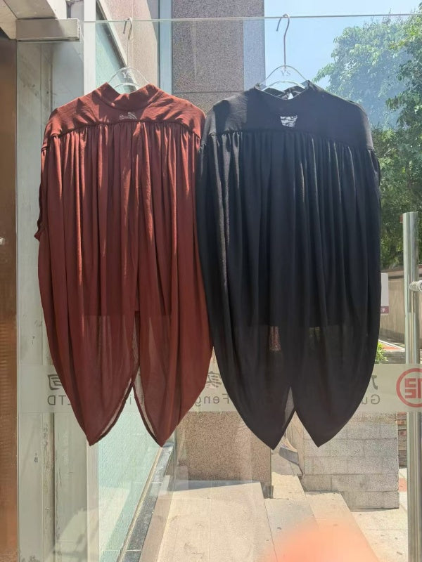 Bordeaux Draped Cape Top