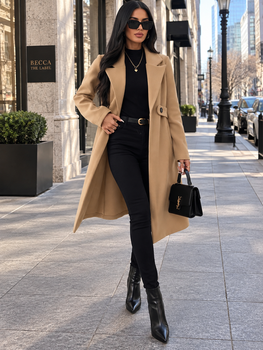 Lapel Collar Longline Coat