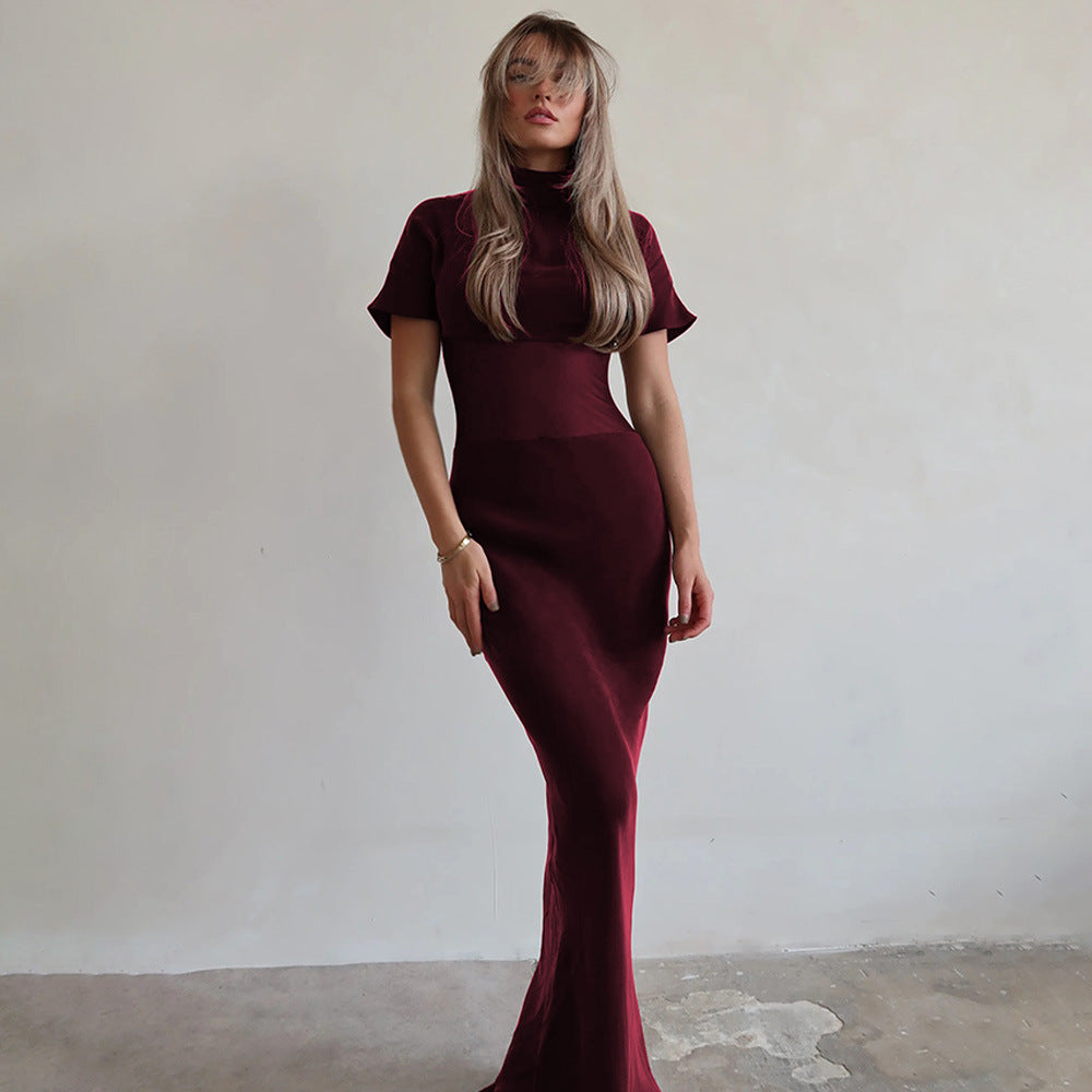 Sheer Turtleneck Dress