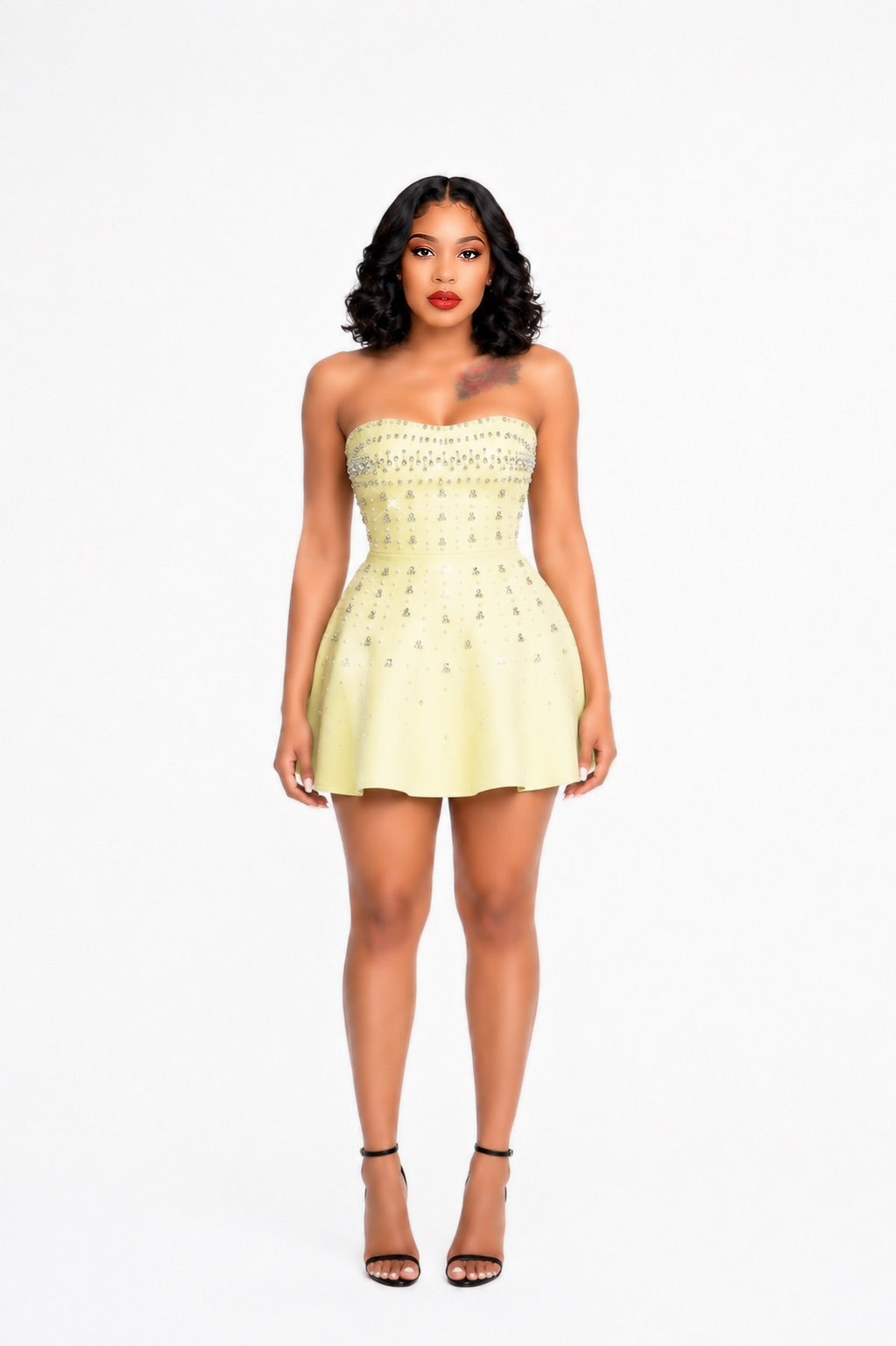 Strapless Crystal A Line Dress
