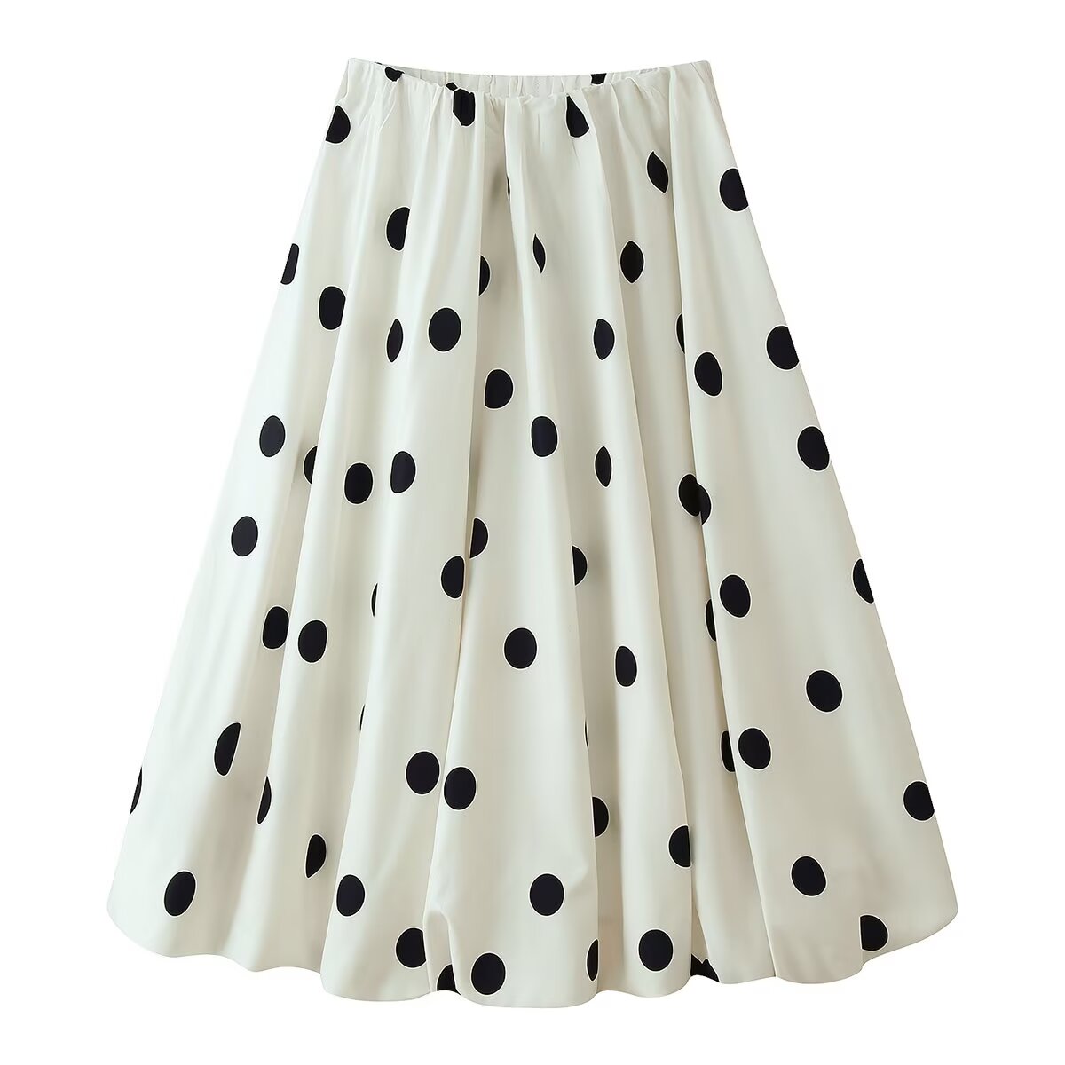 Polka Dot V-Neck Top Polka Dot Bud Mid Length Skirt Set