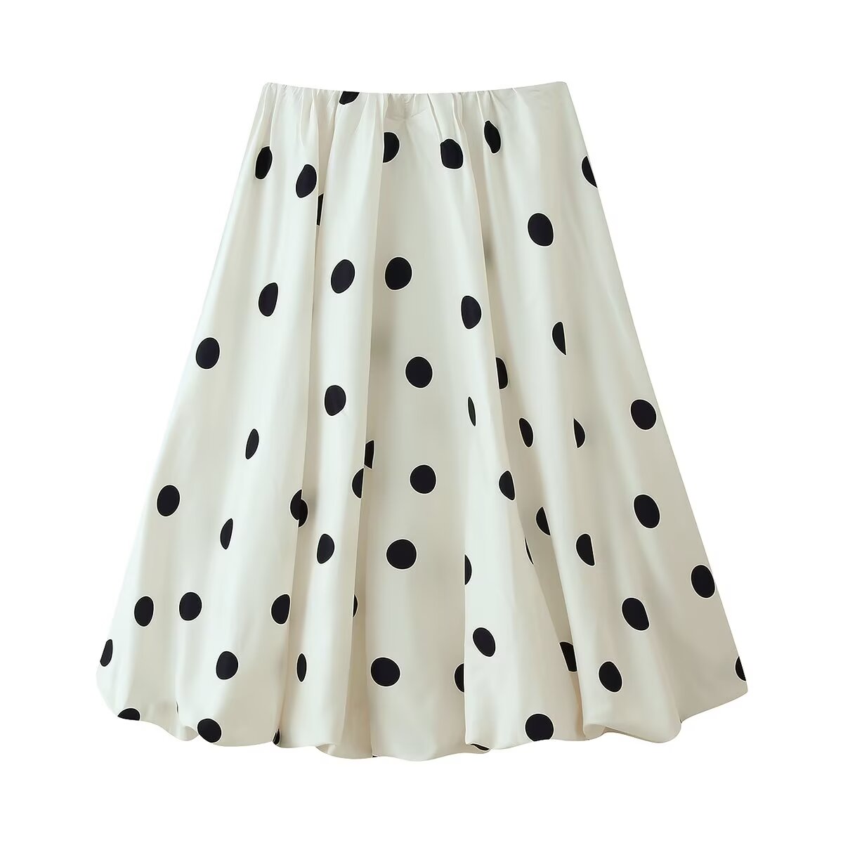 Polka Dot V-Neck Top Polka Dot Bud Mid Length Skirt Set
