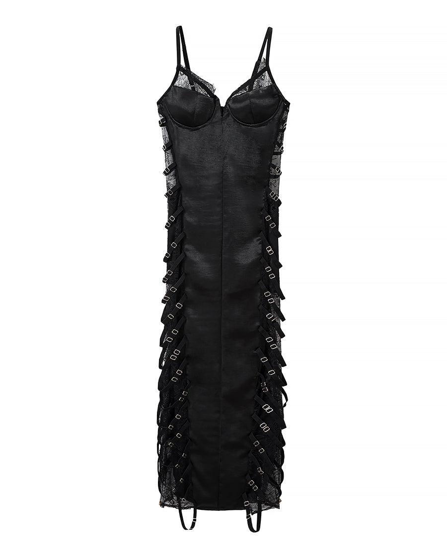 Lace Sheath Patchwork Maxi Dress