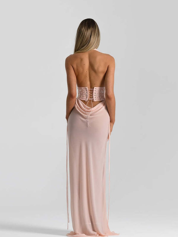 Blush Enchantment Halter Skirt Set