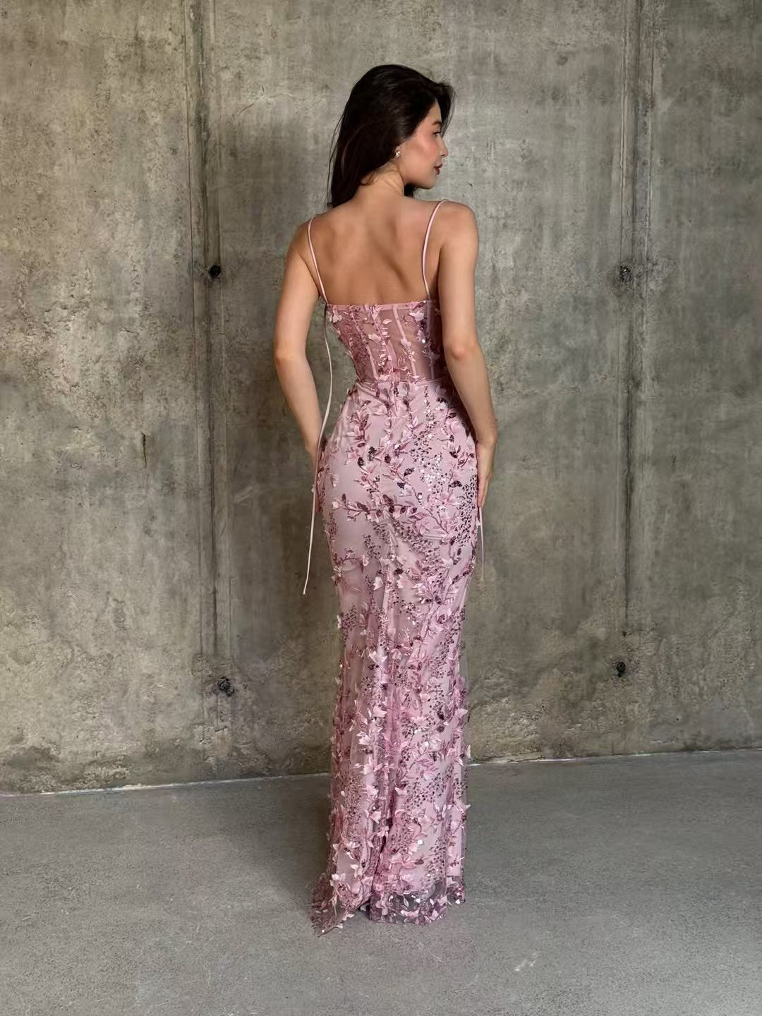 Rosalie Floral Corset pink dress