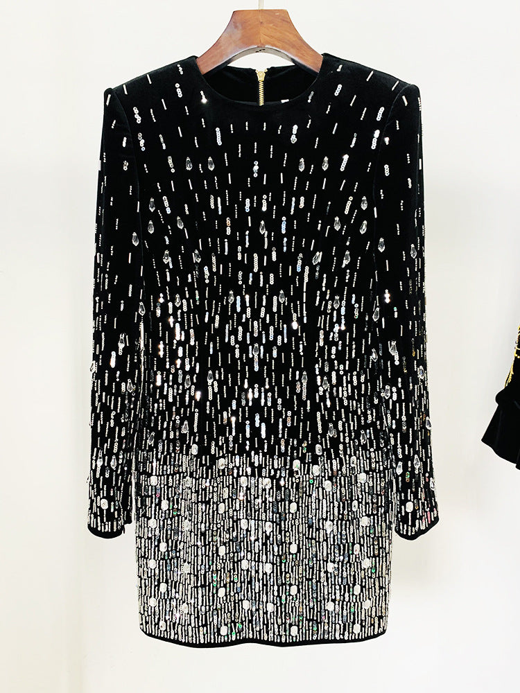 Midnight Crystal Mini Dress