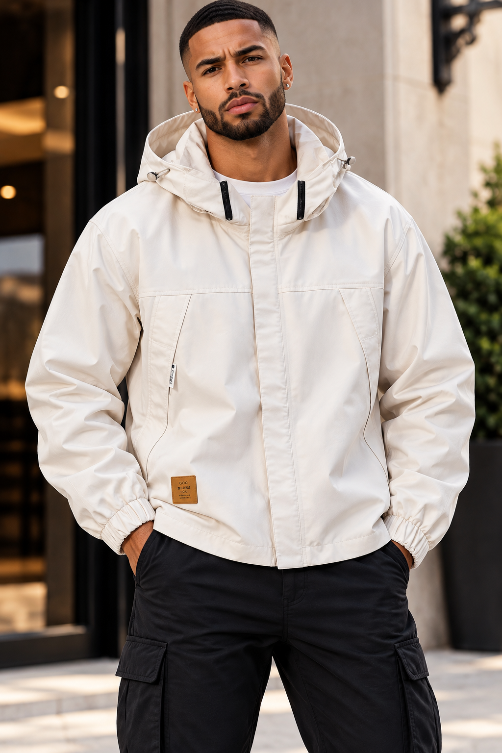 Men's Plus Size Zip Up Hooded Jacket