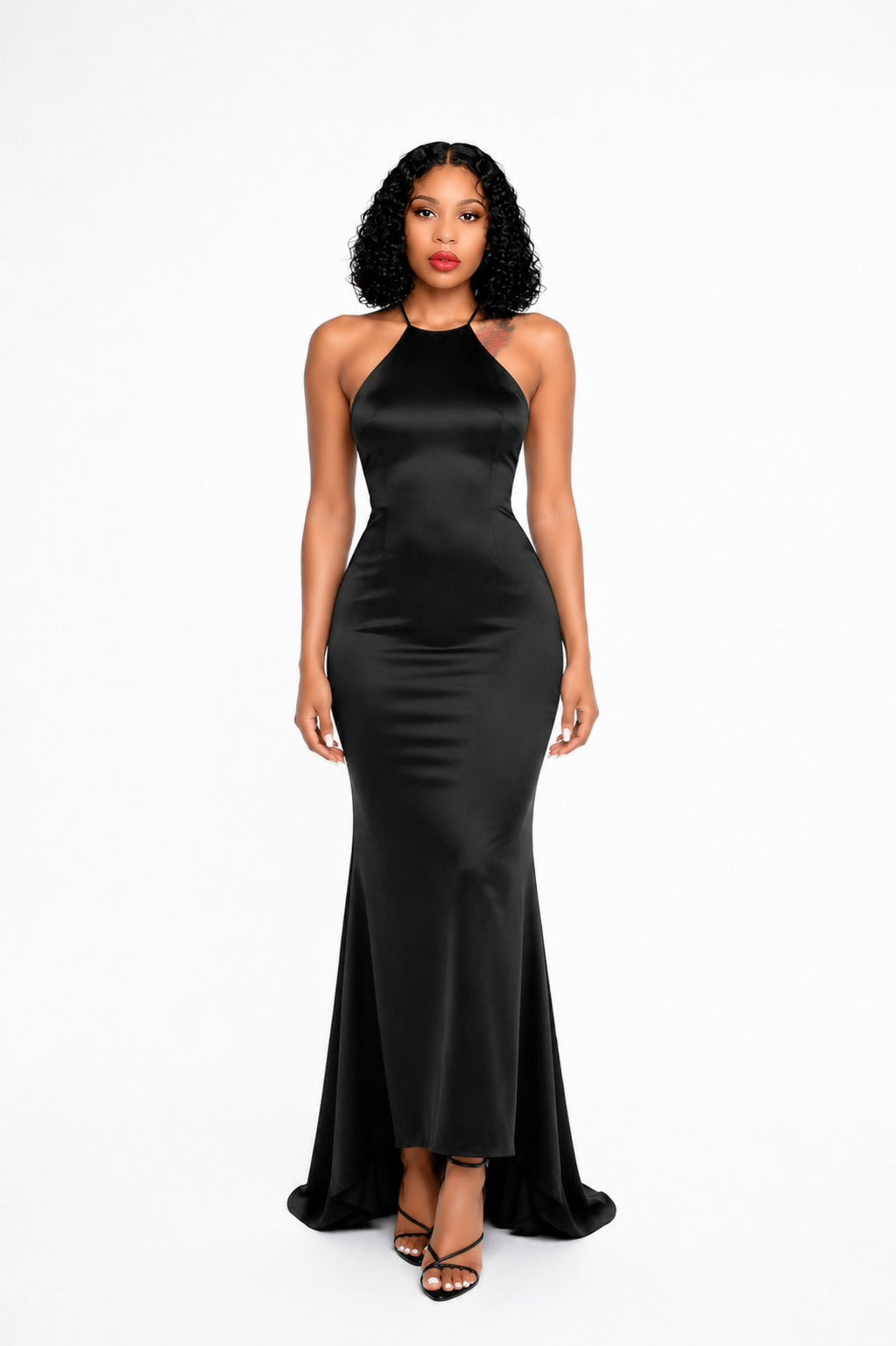 Halter Backless Maxi Dress Black