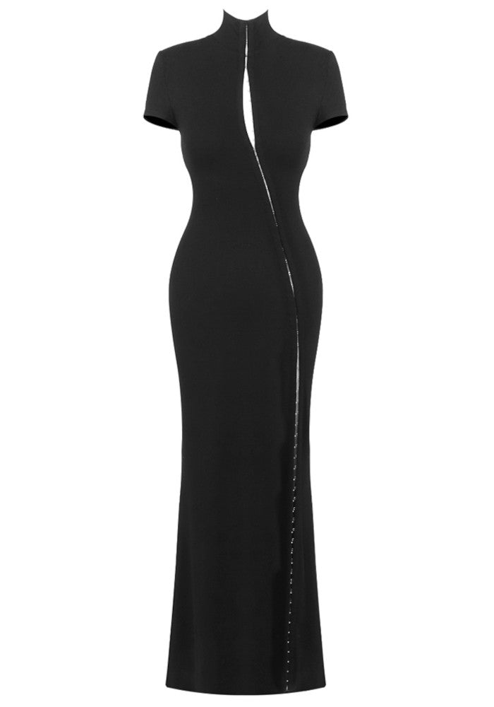 Short Sleeve Maxi Dress Black