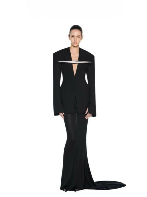 Noir Sculpted Hourglass Blazer set