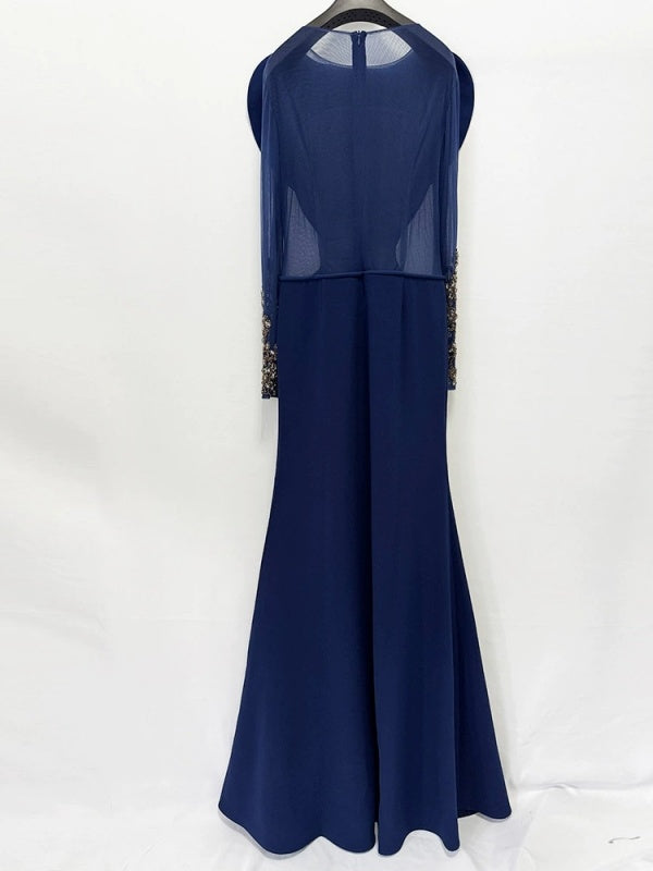 Midnight Elegance Sculpted Maxi Gown