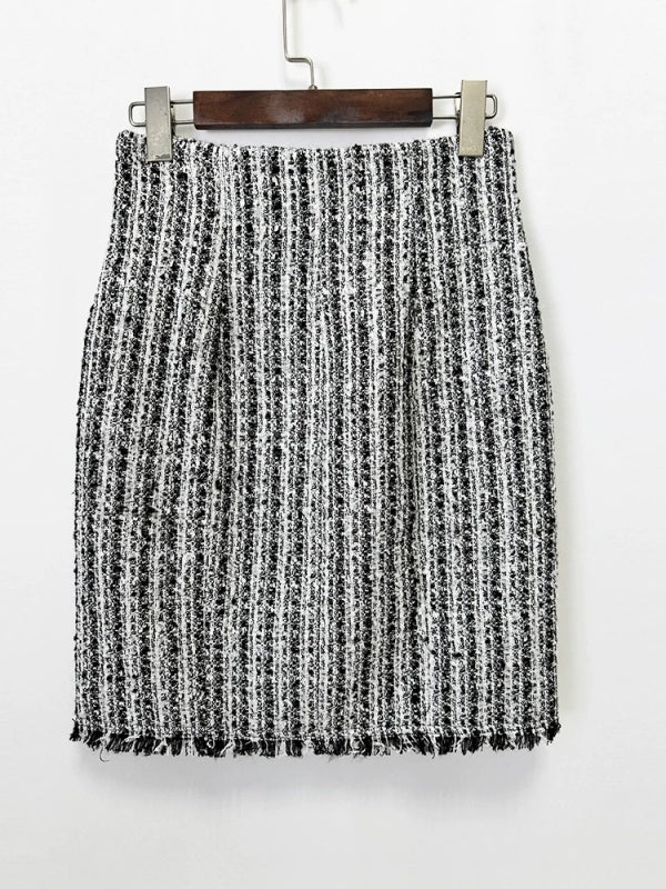 Monique Tweed Zip Mini Skirt