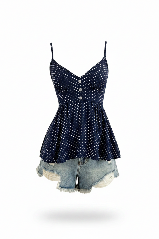 Polka Dot Peplum Cami