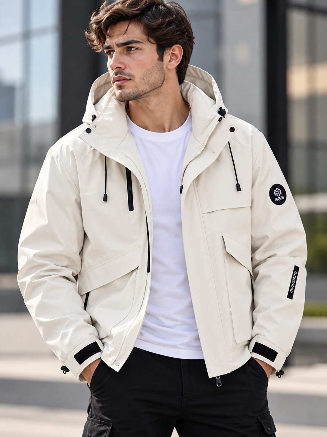 Men's Full Size Zip Up Hooded Jacket Plus Size
