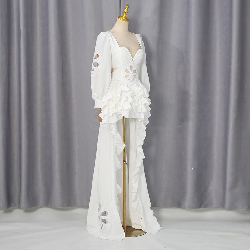 Aurelia Ivory High-Low white dress