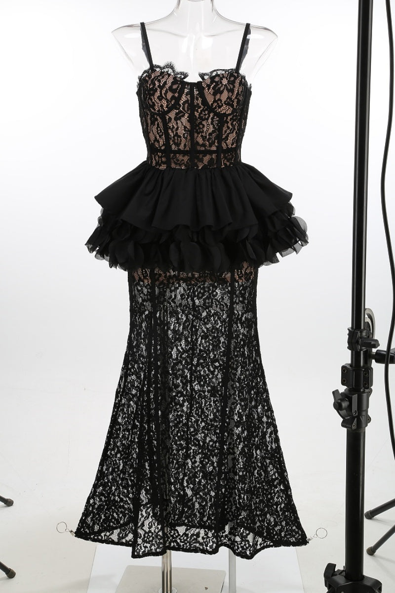 Midnight Romance Lace Gown