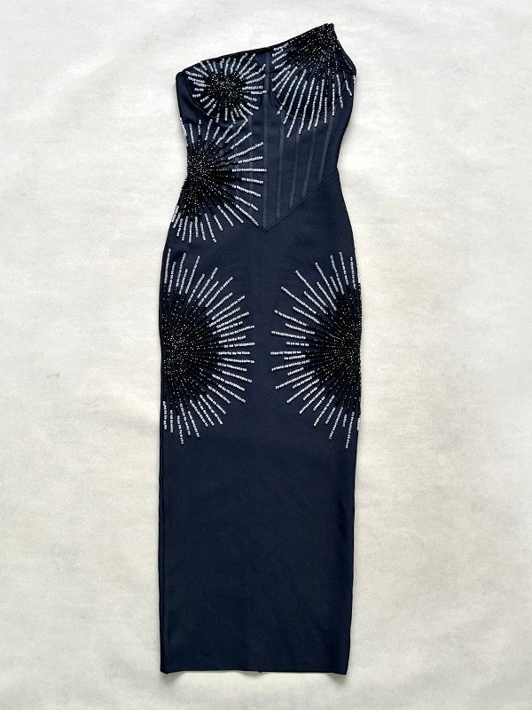 Midnight Starburst Crystal Dress black