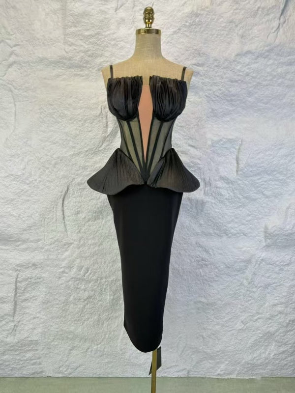 Milan Black Spaghetti Strap dress