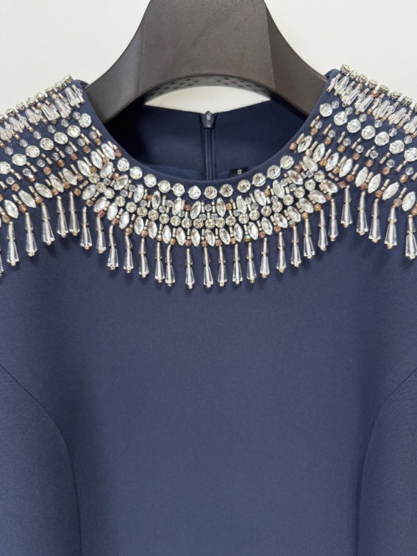 Midnight Royal Embellished Maxi Dress