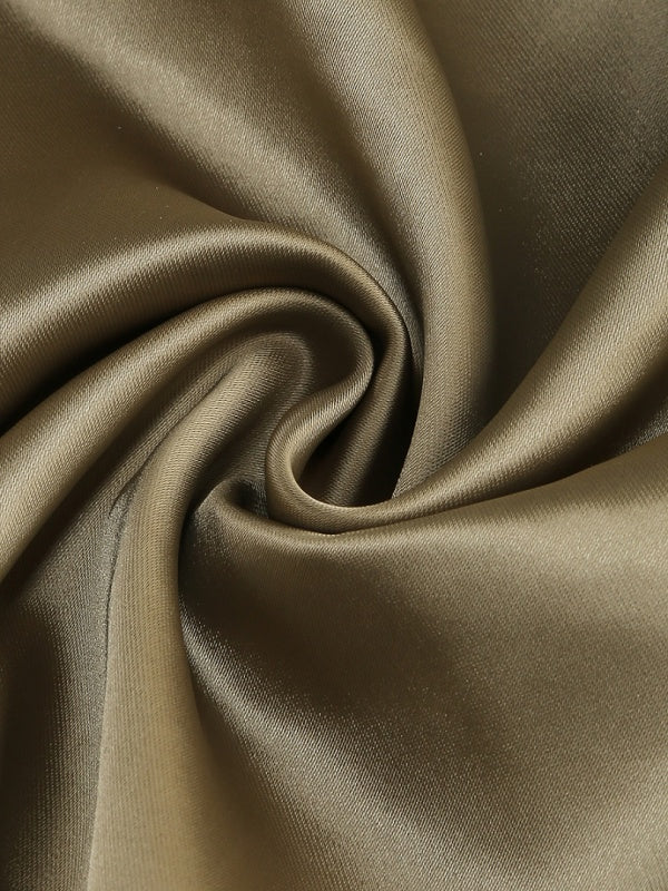 Twist-Front Satin Halter Maxi Dress with High Slit.