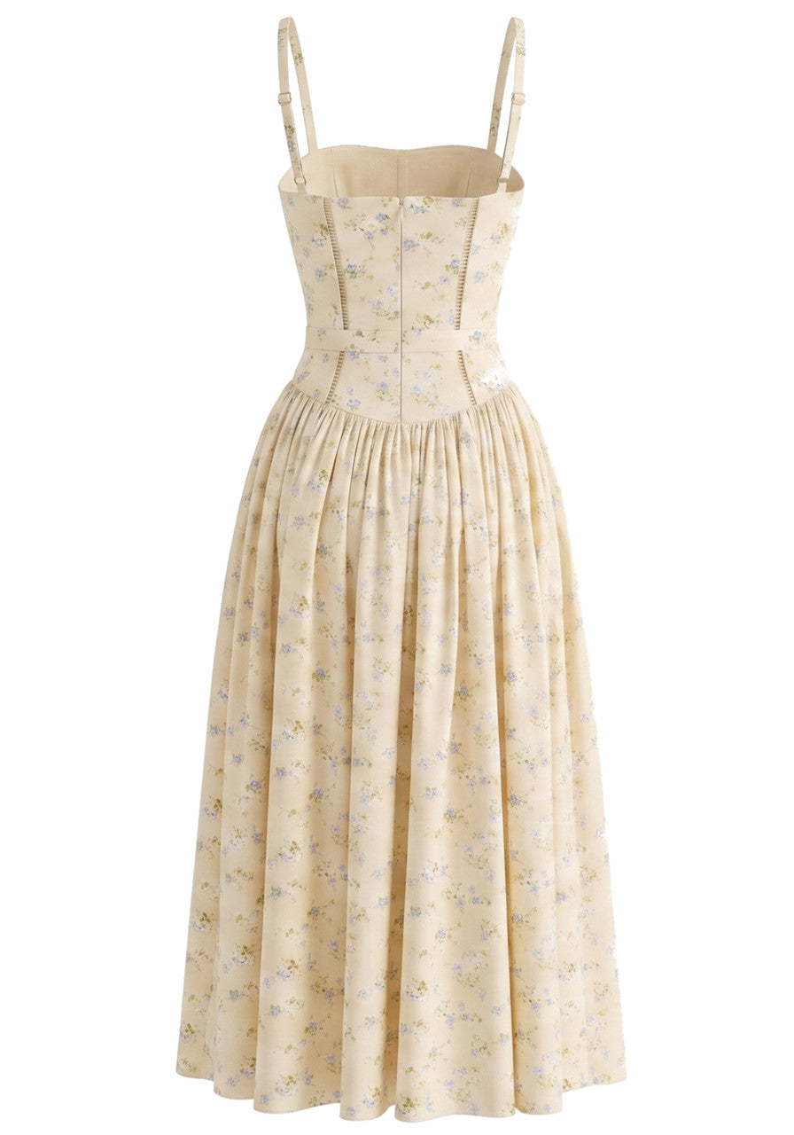 Floral A Line Maxi Dress Yellow