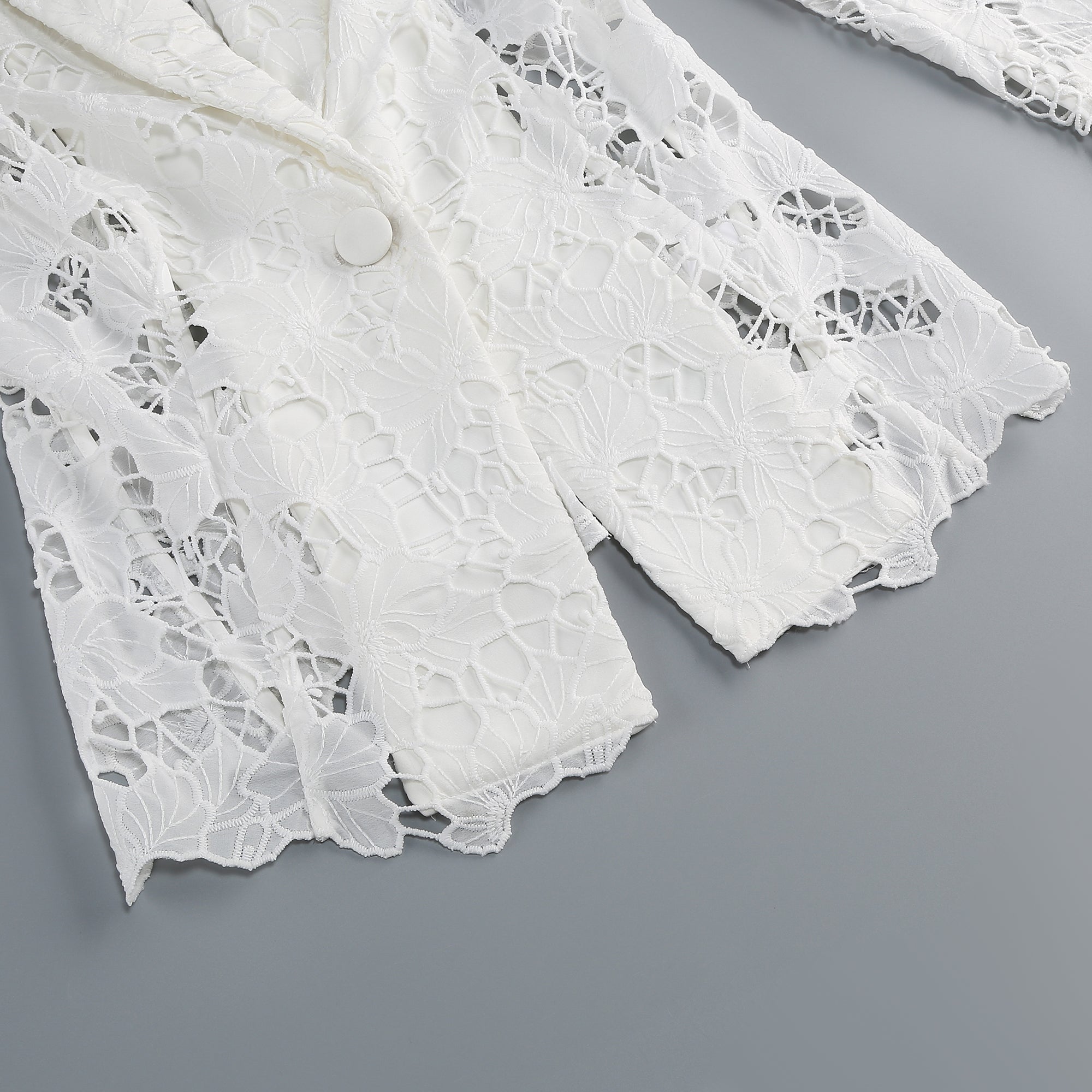 The Ivory Lace Blazer and Shorts Set