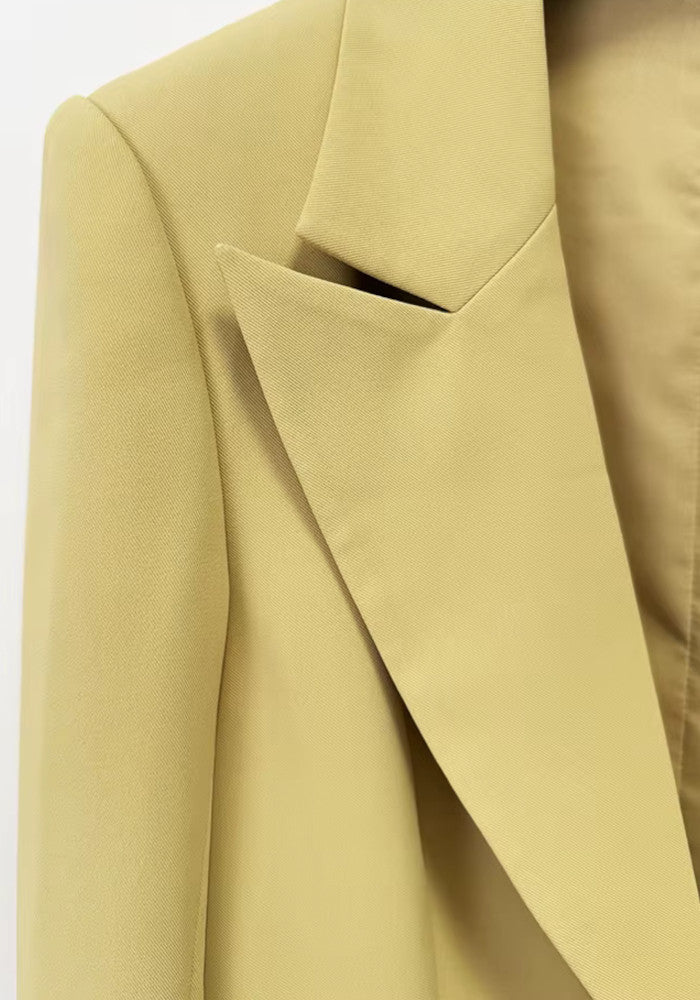 Long Cut Sleeve Suit Khaki