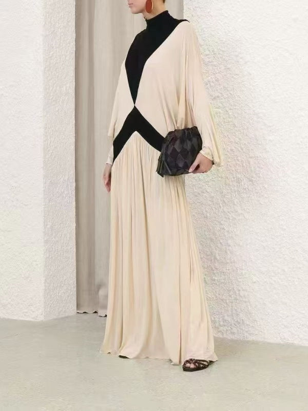 Ivory Noir Colorblock Maxi Dress