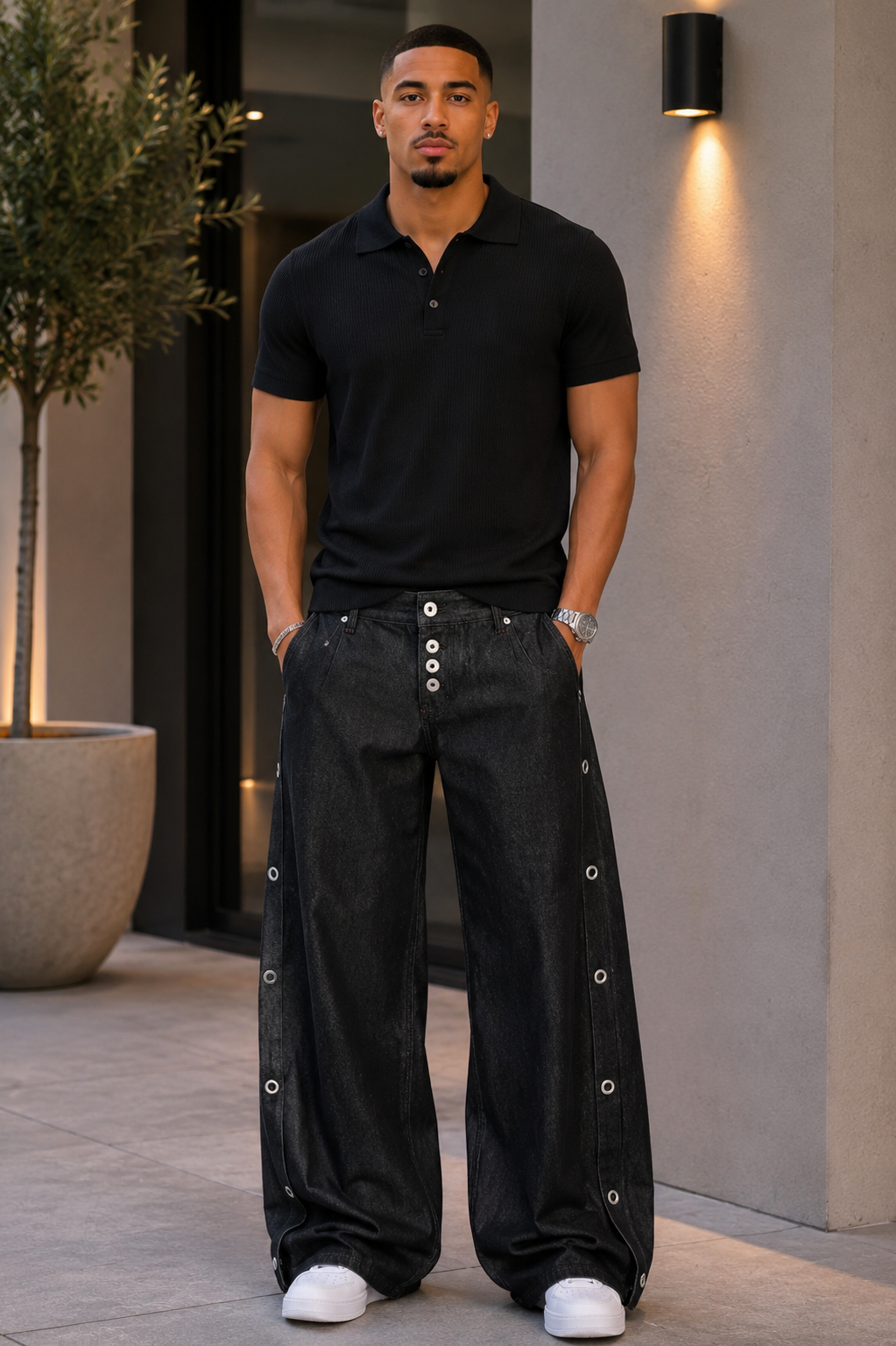 Men's High-Waisted Wide-Leg Jeans