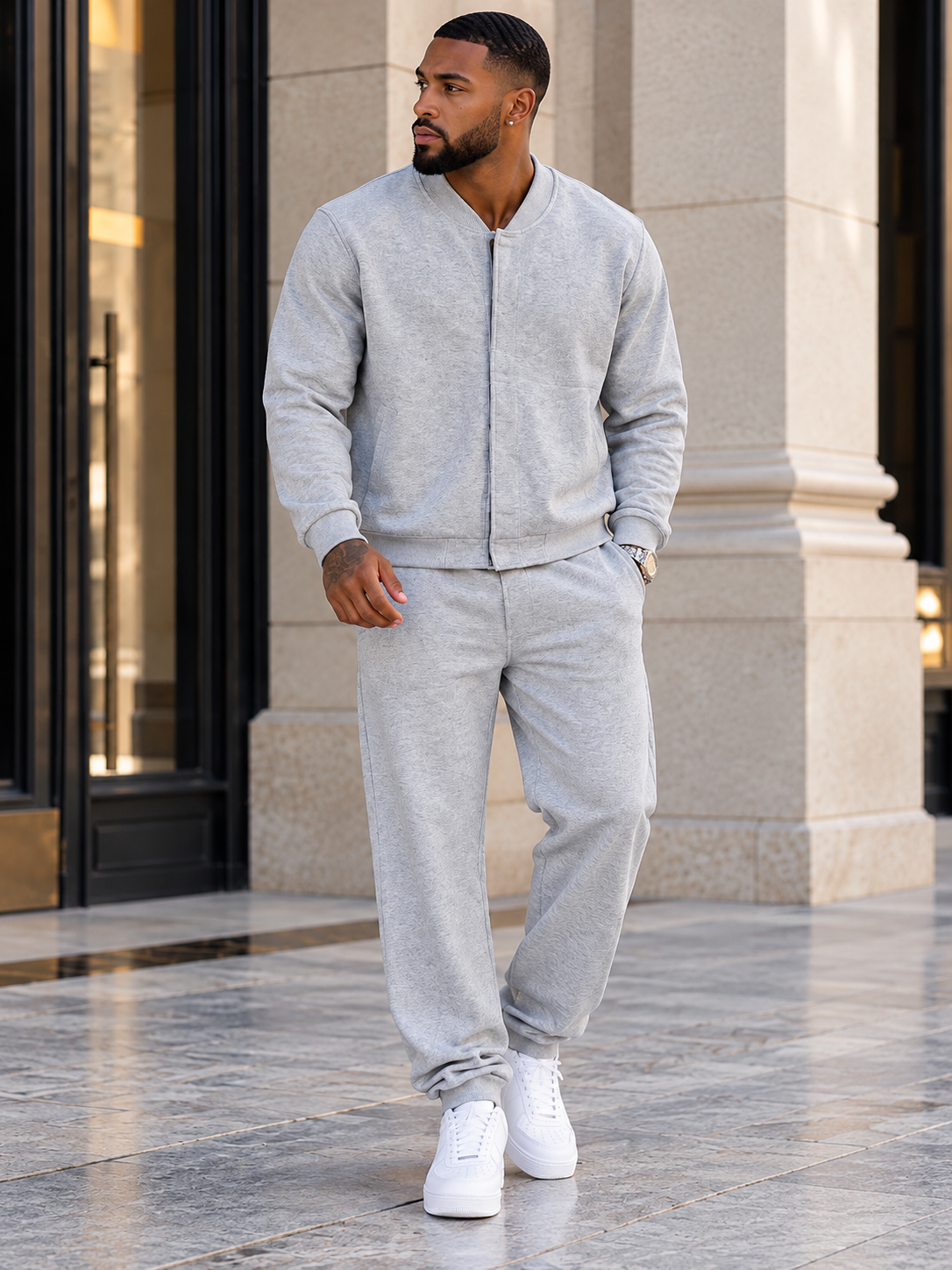 Men's Plus Size Zip Up Long Sleeve Sweatshirt