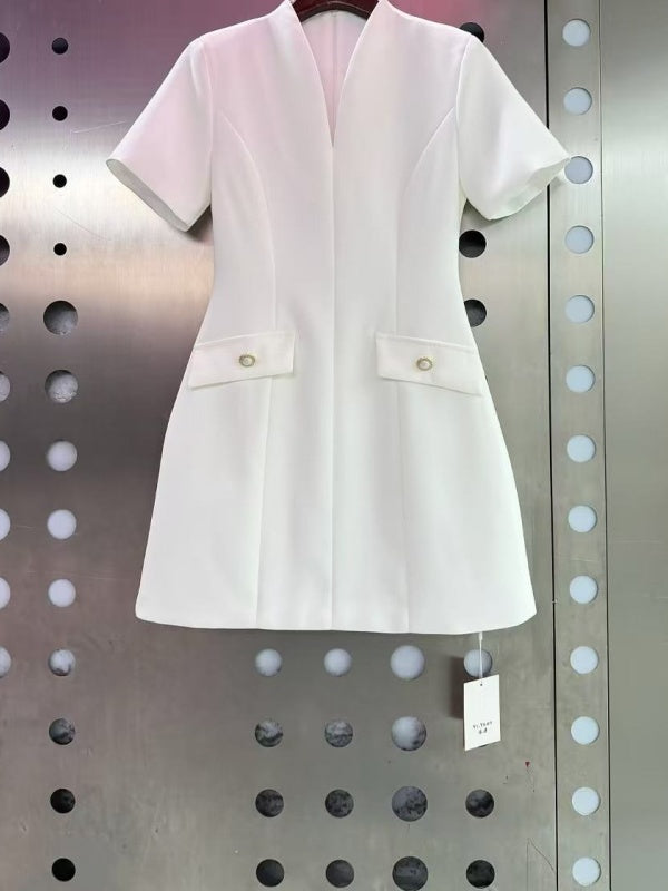 White Grace Tailored Mini Dress