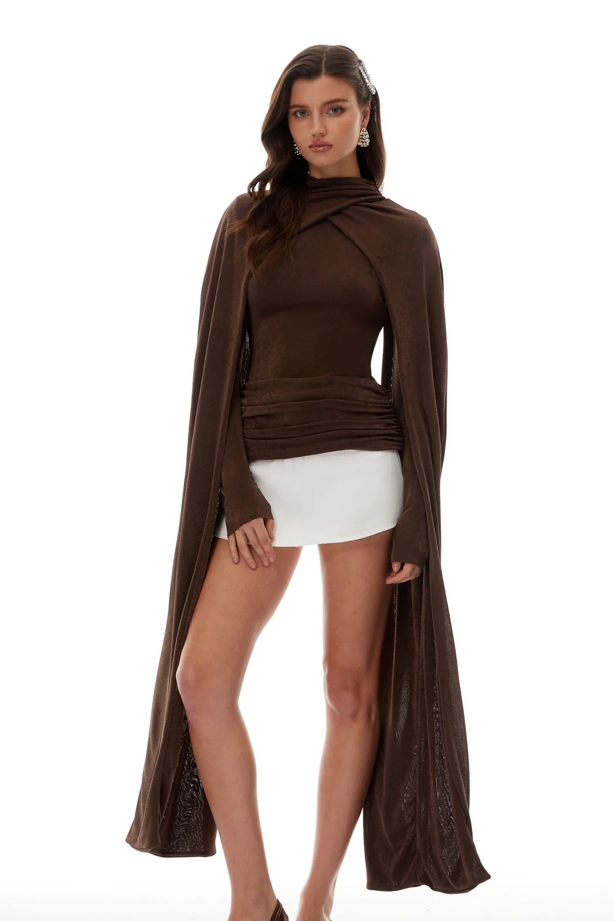 Monique Brown Cloak Top