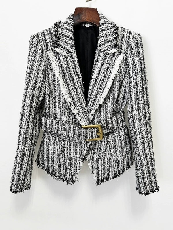 Monique Tweed Belted Blazer