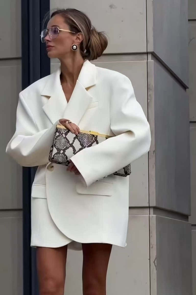White Oversized Blazer Mini Dress