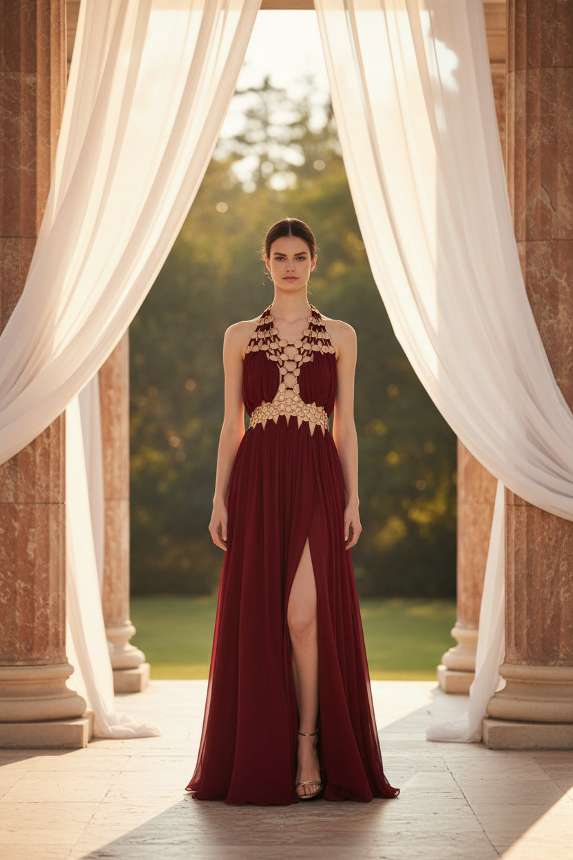The Valentina Gold Emblem dress