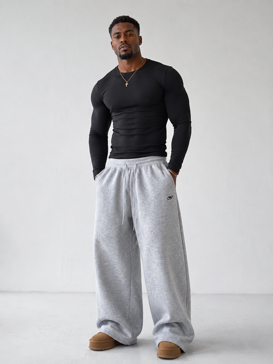 Men's Drawstring Wide Leg Pants