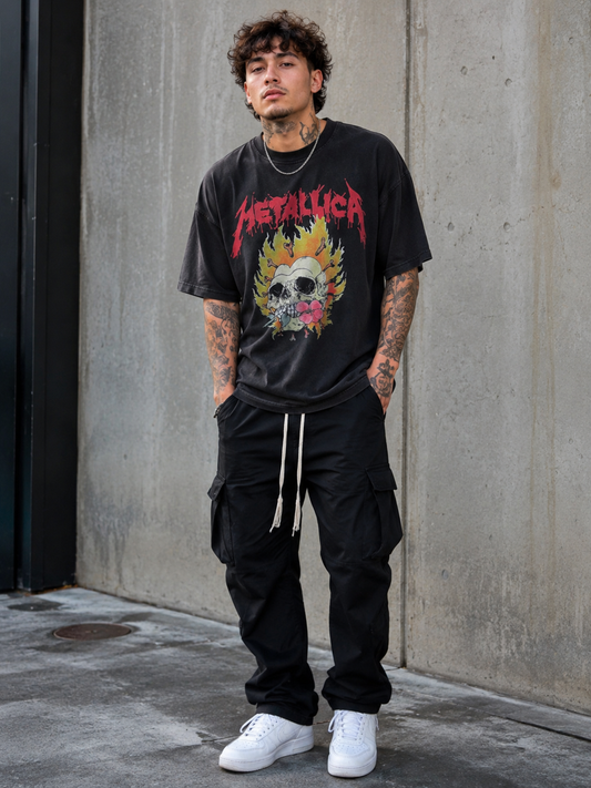 Men's Graphic Round Neck Long Sleeve T-Shirt