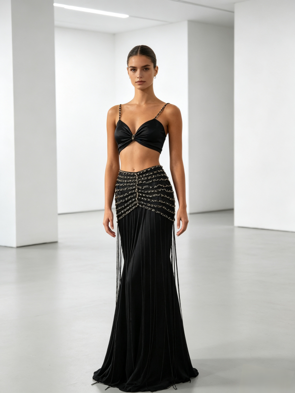 Midnight Chain Fringe Set