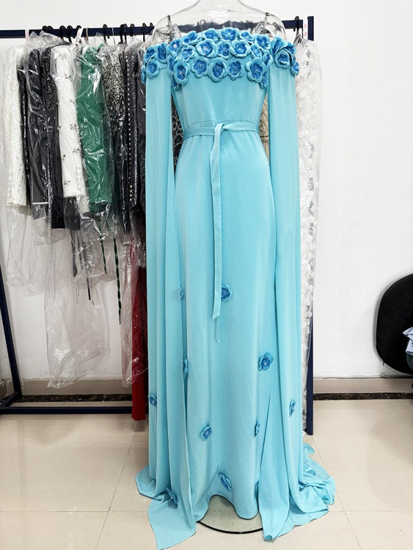 Aqua Blossom Gown