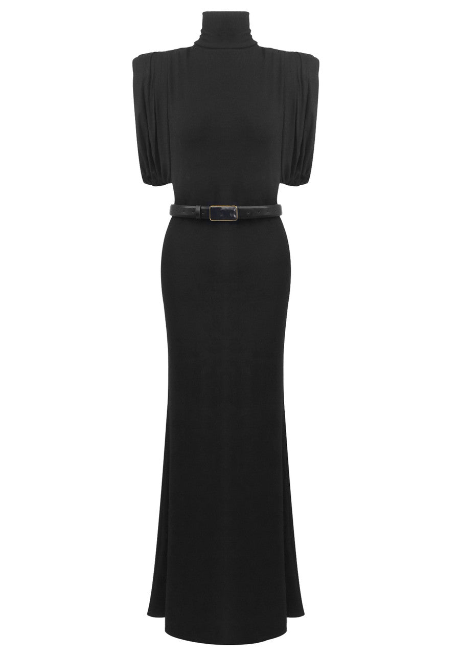 Belt Detail Maxi Dress Black