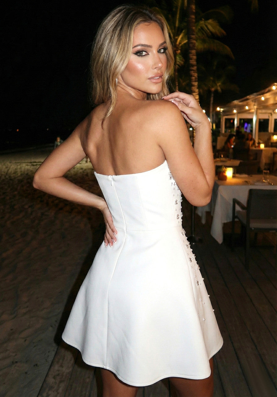 Strapless Crystal A Line Dress