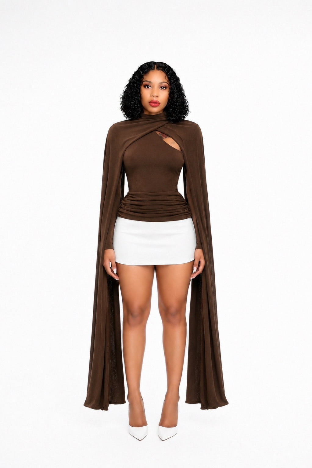 Monique Brown Cloak Top