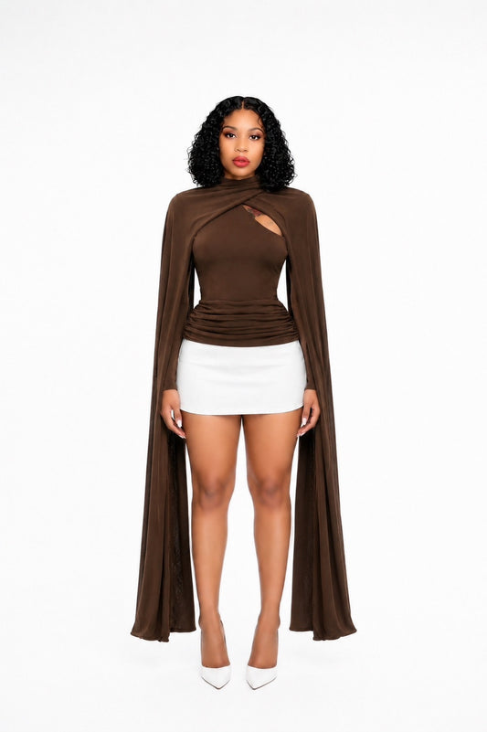 Monique Brown Cloak Top