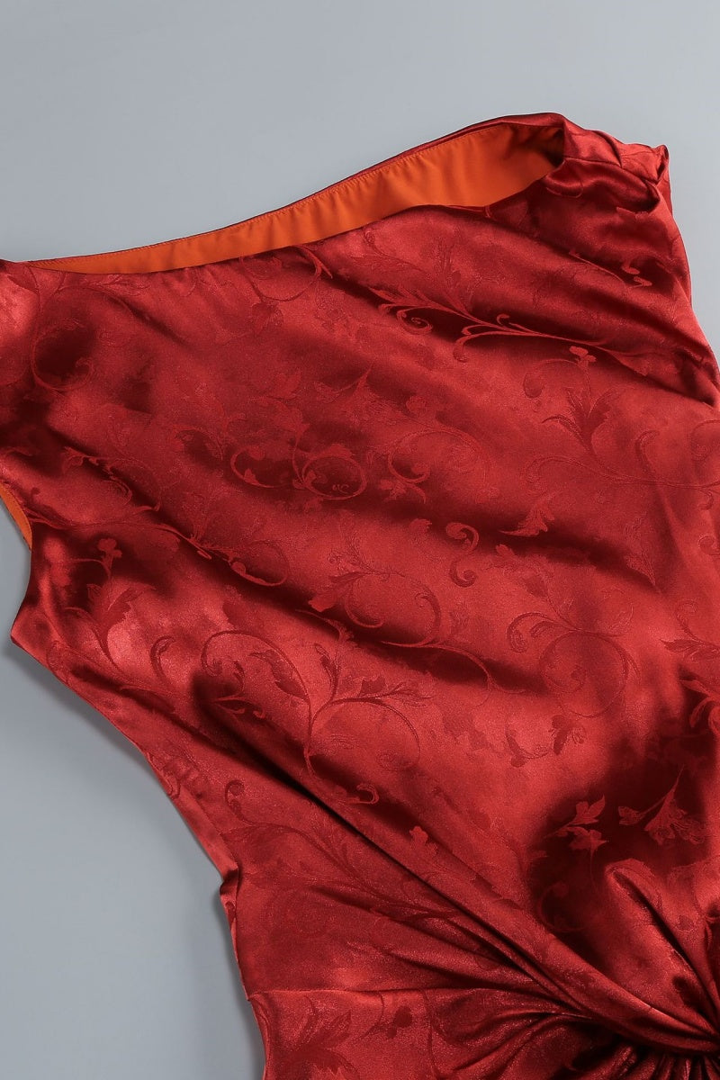 Crimson Sculpted Satin Gown