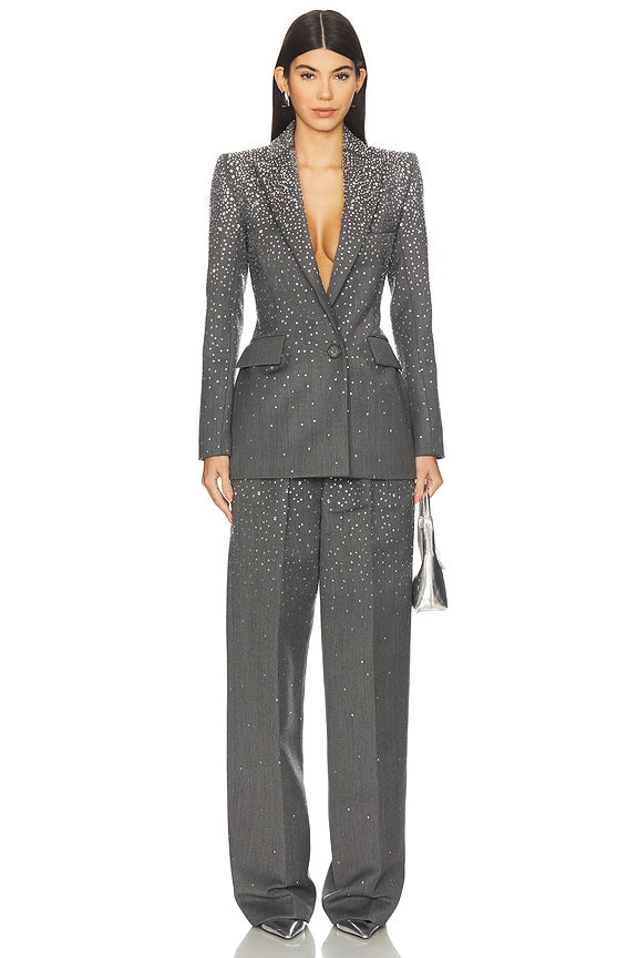 Crystal Embellished Fitted Blazer set