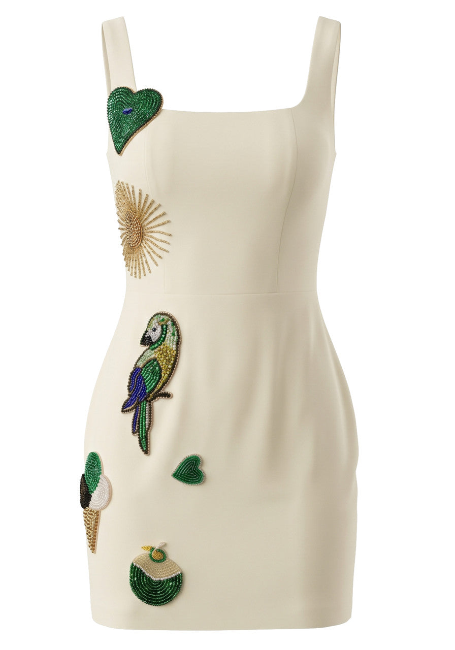 Embellished Details Dress Ivory