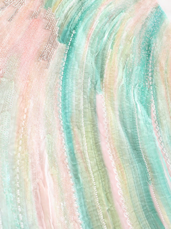 Pastel Waves Sequin Maxi Skirt