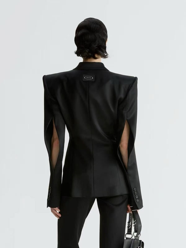Noir Sculpted Cutout Blazer